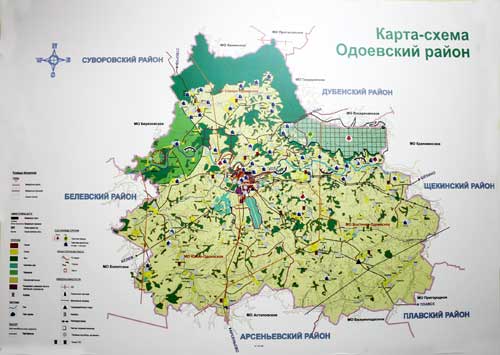 Карта Одоевского района